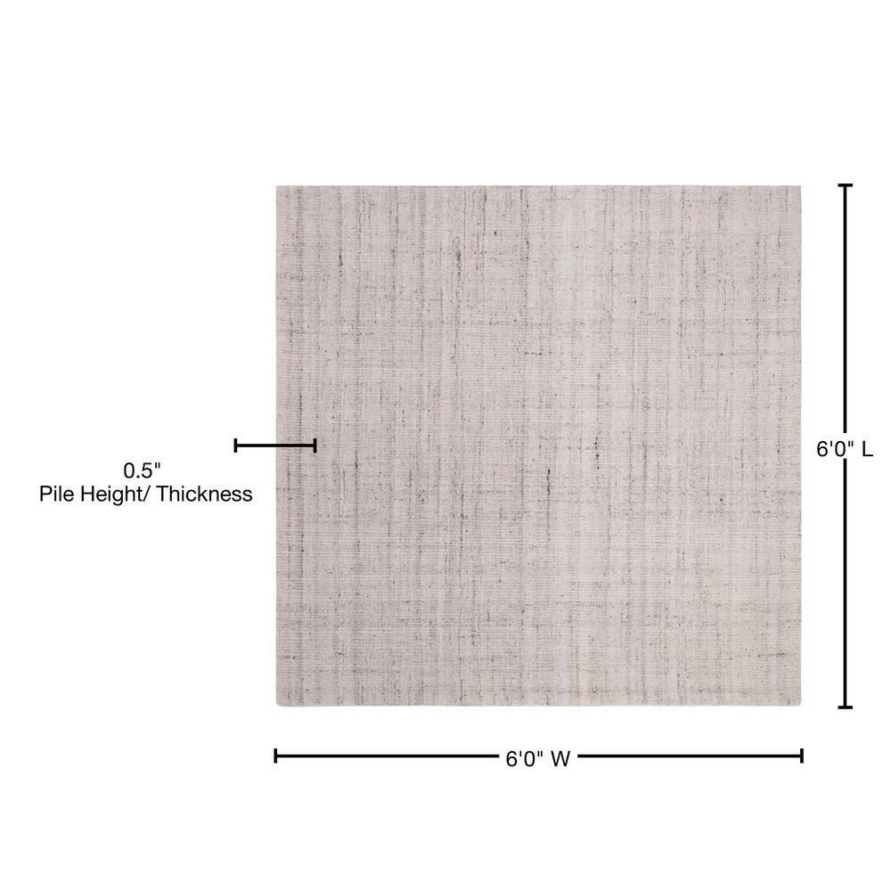 Abstract ABT141 Handmade Indoor Area Rug - Light Grey - 6'x6' - Safavieh