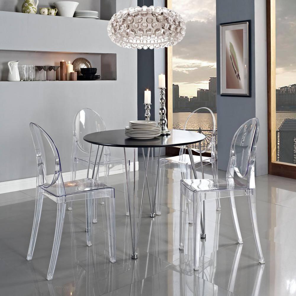 Casper Dining Side Chair Clear - Modway: Sturdy Acrylic, No Assembly, Indoor/Outdoor