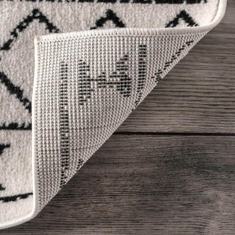 Nuloom 9x12 Noa Triabl Moroccan Indoor Area Rug, Black, Bohemian Design, Stain Resistant, BedroomLiving Room, Kitchen,