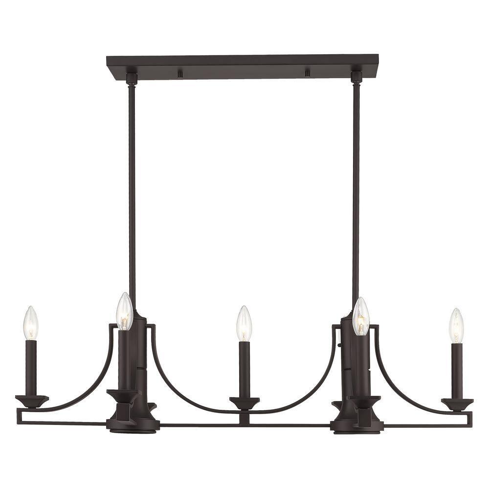 Modern Transitional Bronze Steel 9-Light Indoor Chandelier