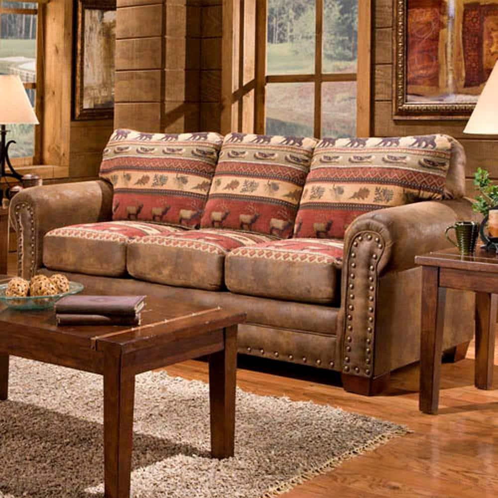 American Furniture Classics Deer Valley Model 8503-50 Lodge Style Sofa