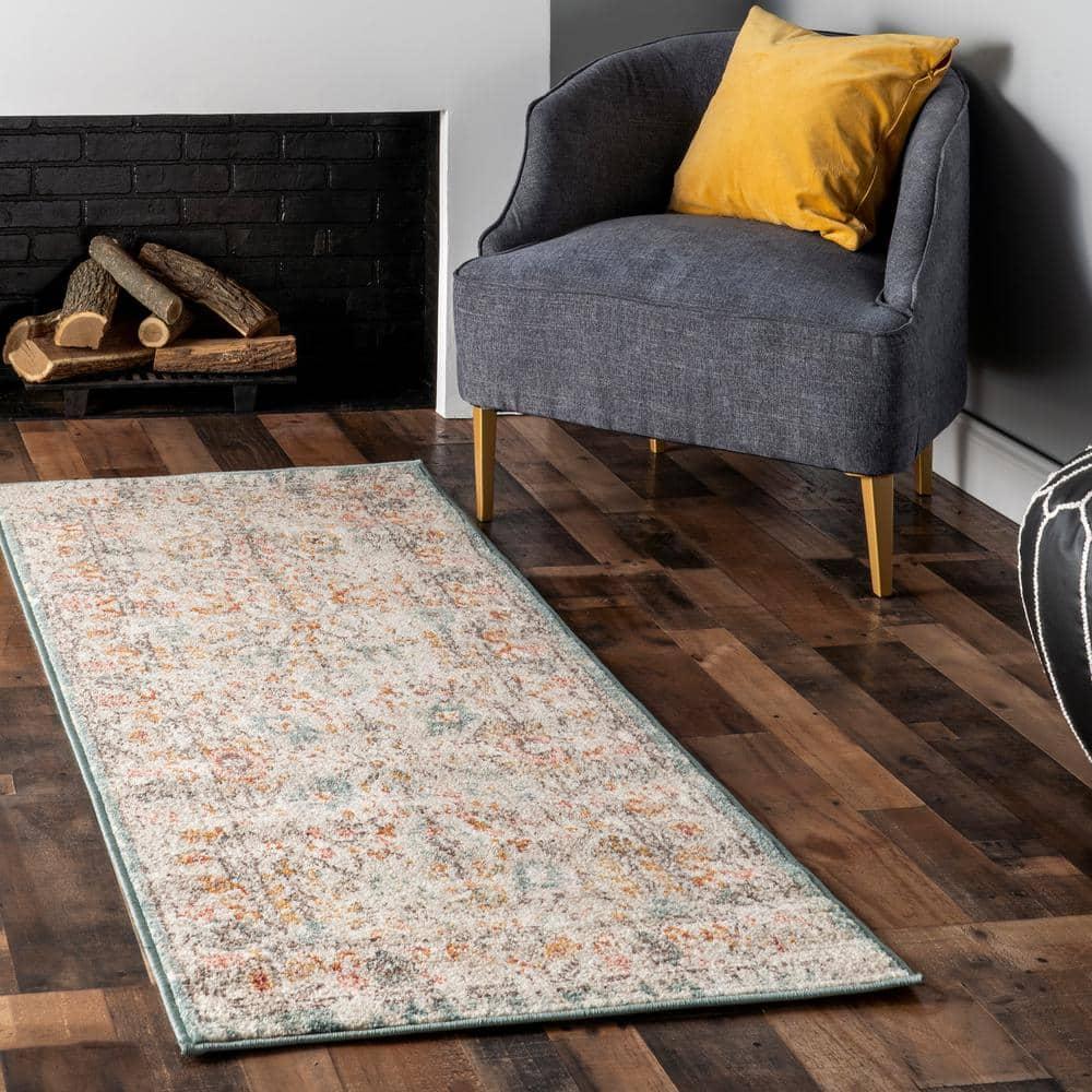 nuLOOM Lenore Vintage Floral Beige 2' 6" x 6' Transitional Runner Rug