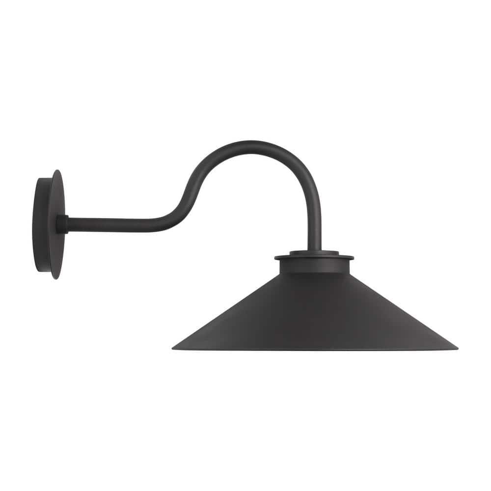Generation Lighting Modern Barn Light 11.375-in H Black Hardwired Dark Sky Integrated LED Outdoor Wall Light