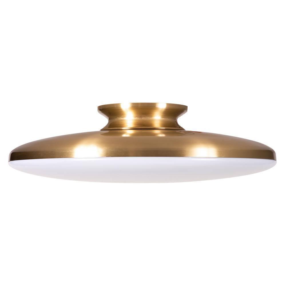 AFX  Skye LED Flush Mount with White Acrylic 25 Satin Brass Medium 15 inch Satin Brass