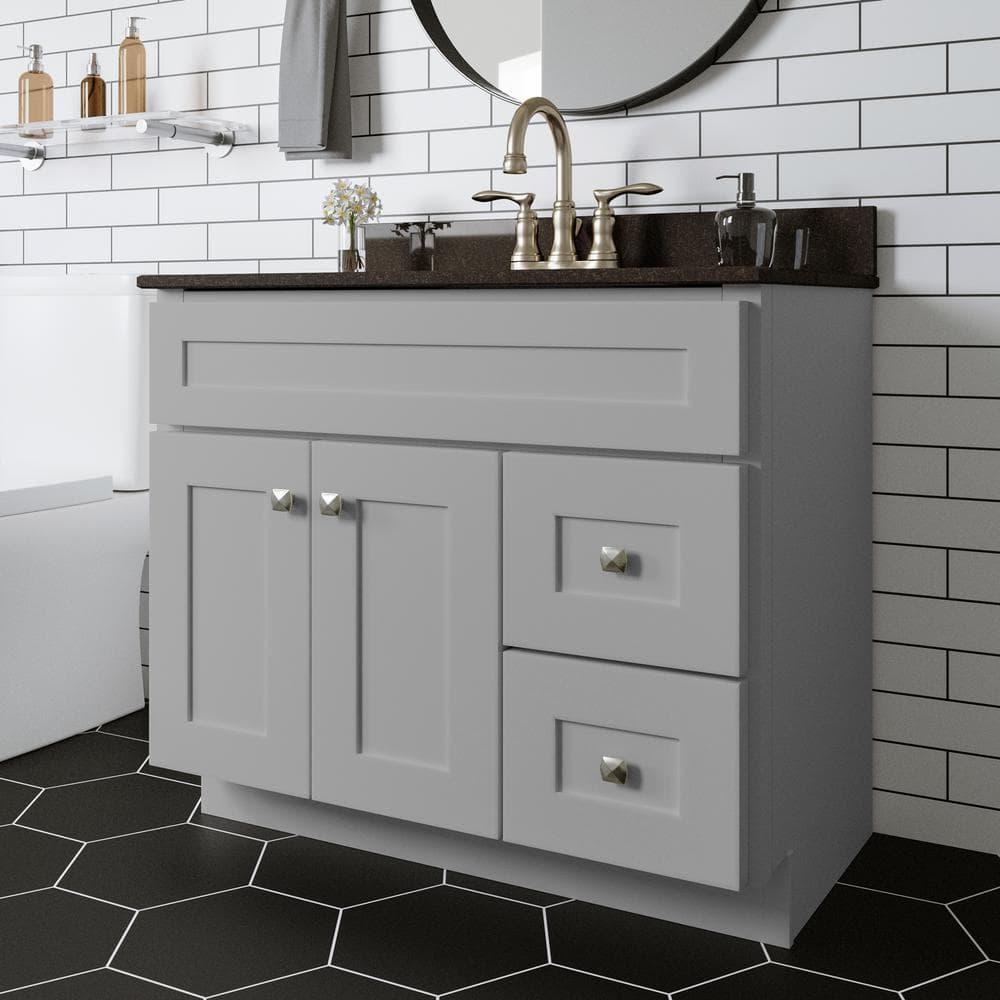 Design House Brookings 36 Inch Bathroom Vanity, Ready to Assemble, Solid Wood, Sherwin Williams – Design House, 587097