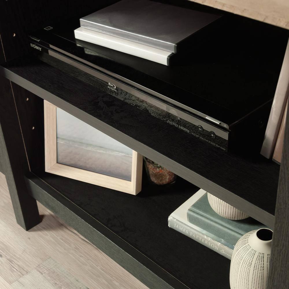 Sauder Cottage Road TV Credenza with Doors for TV's up to 65", Raven Oak Finish