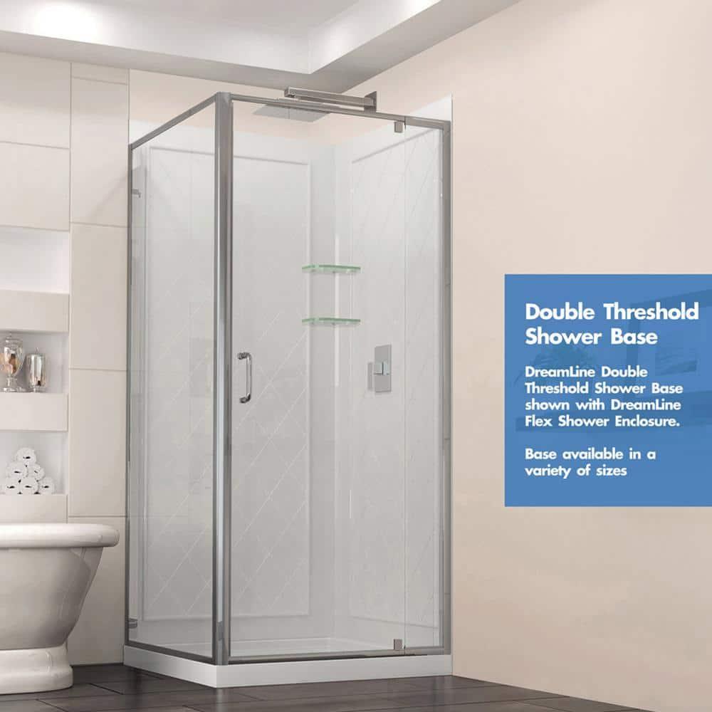 SlimLine 36" W x 36" D Double Threshold Shower Base