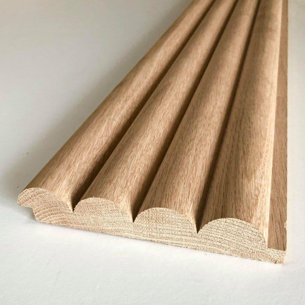TIMELINE Fluted Solid Oak Wall Paneling 6" x 72" Real Wood Tambour Reeded Shiplap Wainscot