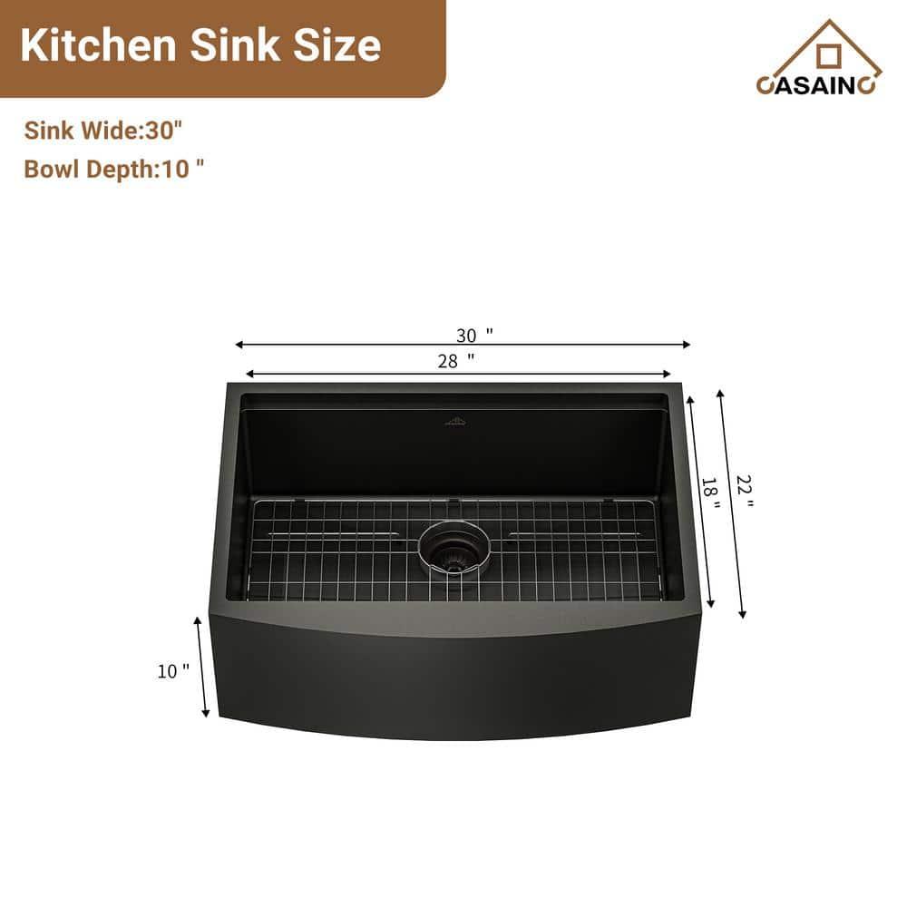 30" L x 22" W Apron Farmhouse Kitchen Sink with Faucet Included