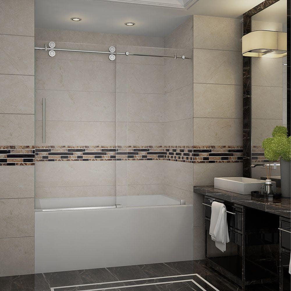 Aston TDR978-CH-60-10 Langham 60" H Single Sliding Frameless Tub Door