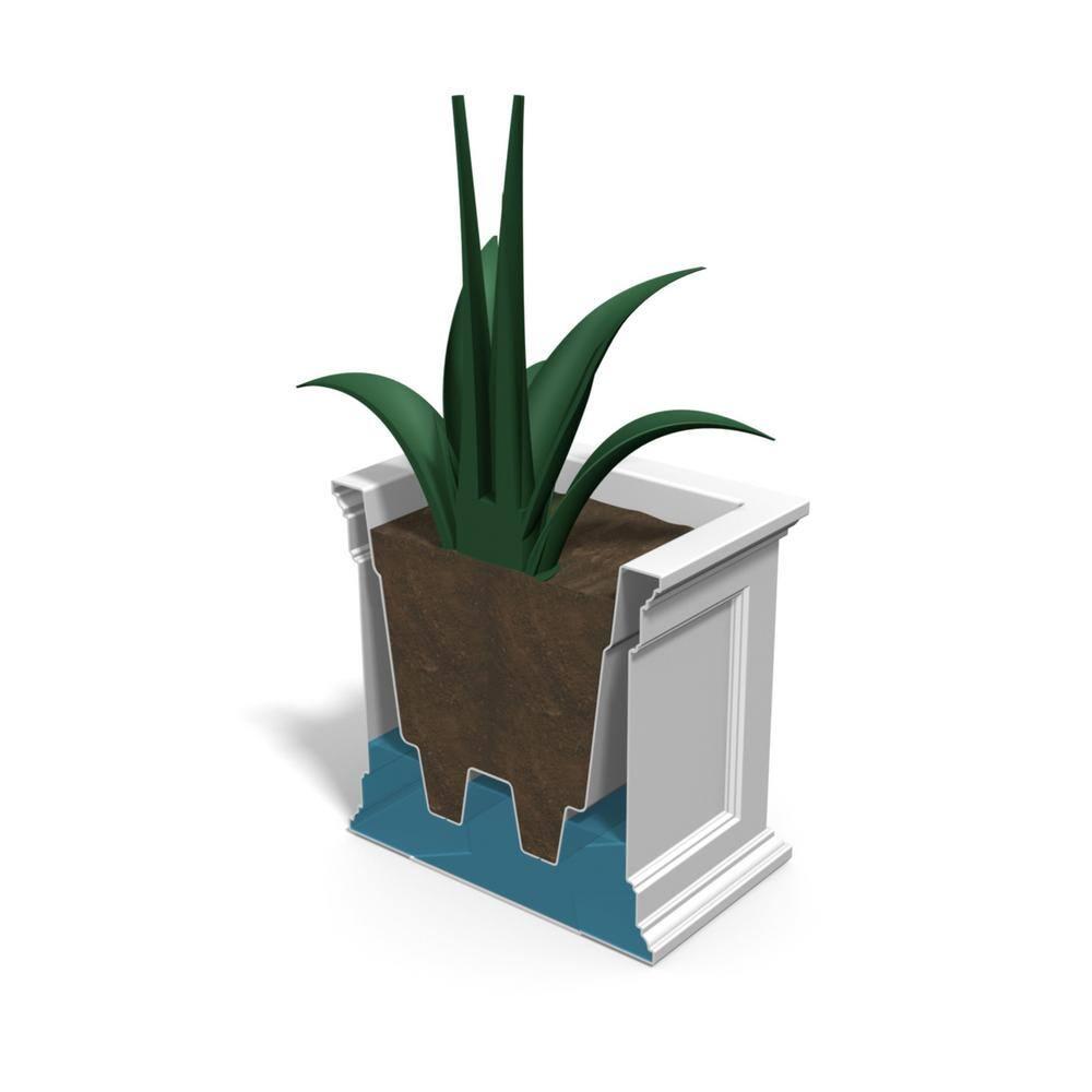 Mayne Fairfield 20" x 20" x 20" Square White Self Watering Plastic Planter