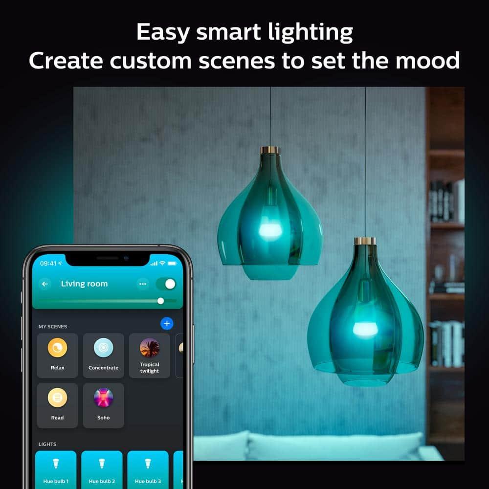 Philips Hue White and Color Ambiance 4 Pack A19 75W Smart LED Starter Kit