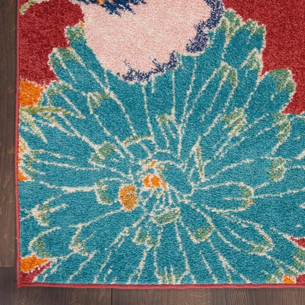 Nourison Allur Oversized Flowers Indoor Area Rug Red Multicolor 5'3" x 7'3"