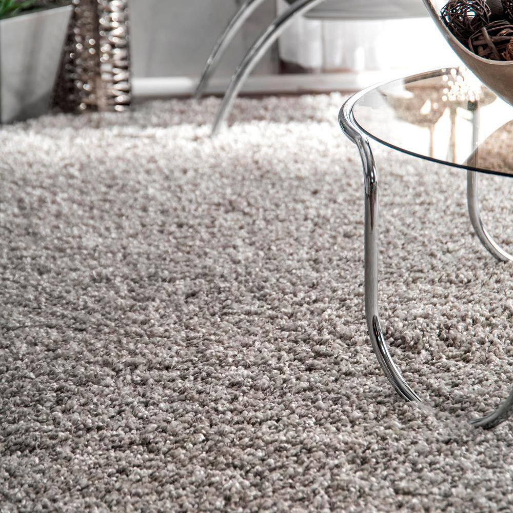 Nuloom Marleen Solid 12x18 Shag Indoor Area Rug for Living Room Bedroom Dining Room Nursery, Silver