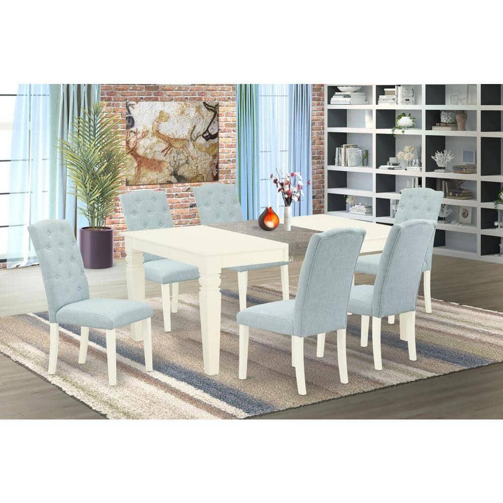 Dining Room Set Linen White, WECE7-WHI-15