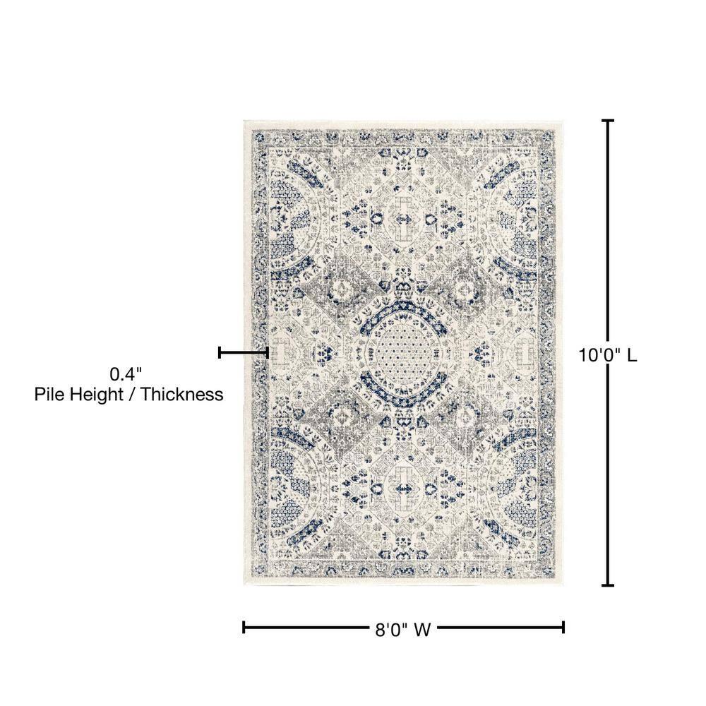 Nuloom Minta Medallion 8x10 Indoor Area Rug for Living Room Bedroom Dining Room Kitchen, Blue/Off White
