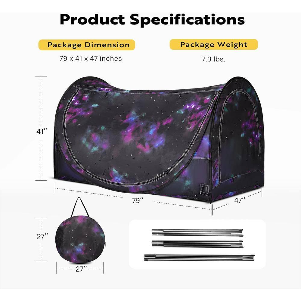 Polyester Pop-Up Privacy Bed Canopy Twin Size