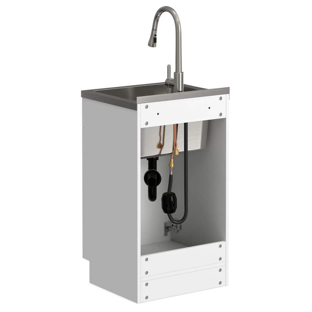 Modern Wide Shaker All-In-One 20-inch Laundry Utility Sink and Cabinet