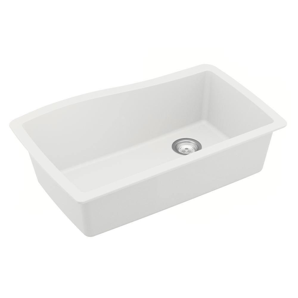 Karran Karran Undermount Quartz Composite 33-1/2'' X 21'' Single Bowl Kitchen Sink QU-722-WH