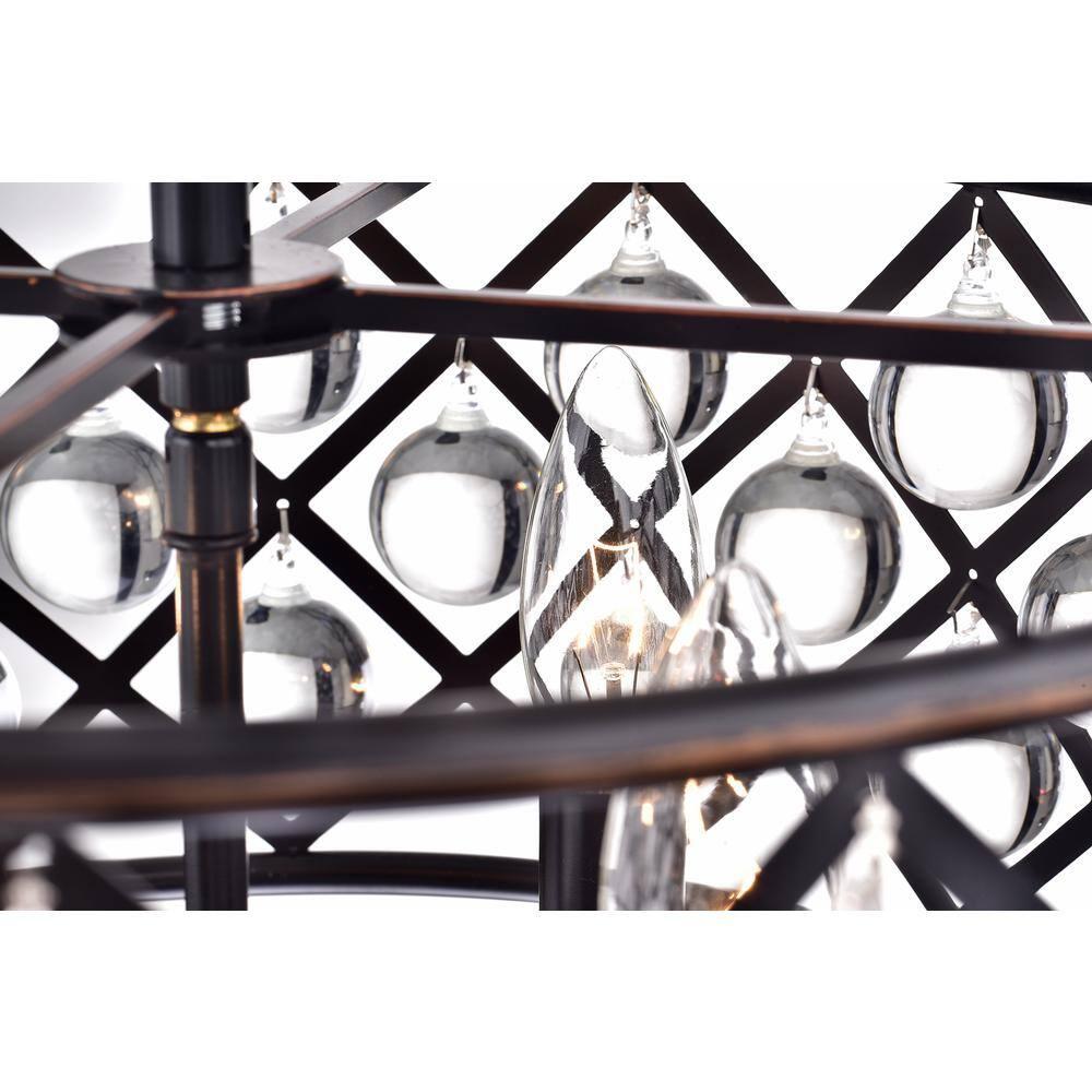 Azha 4-Light Oil Rubbed Bronze Crystal Drum Chandelier