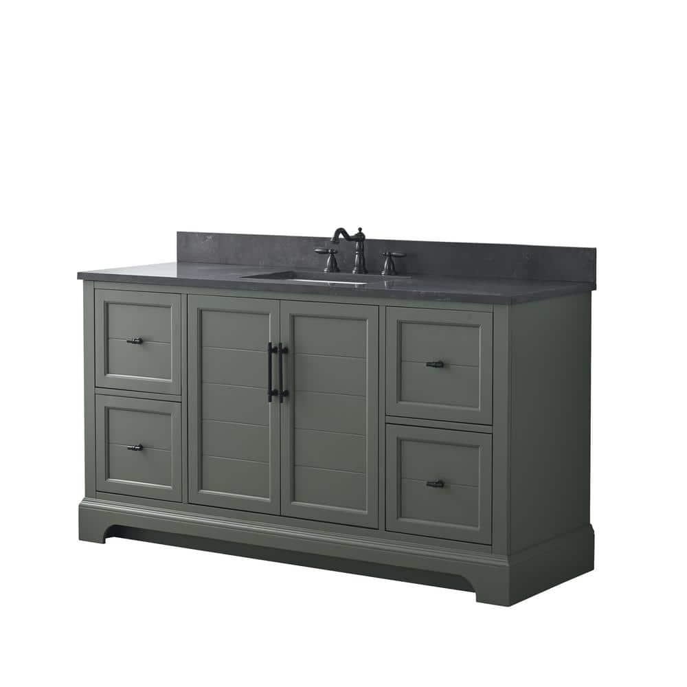 Vanity Art 60 Inch Single Sink Bathroom Vanity with Sink & Top