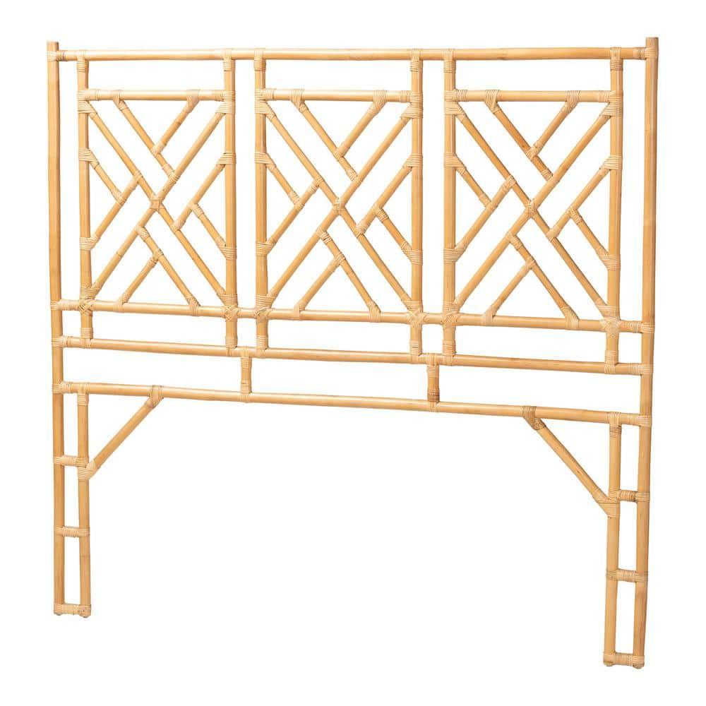 bali & pari Karavo Bohemian Natural Rattan Queen Size Standalone Headboard