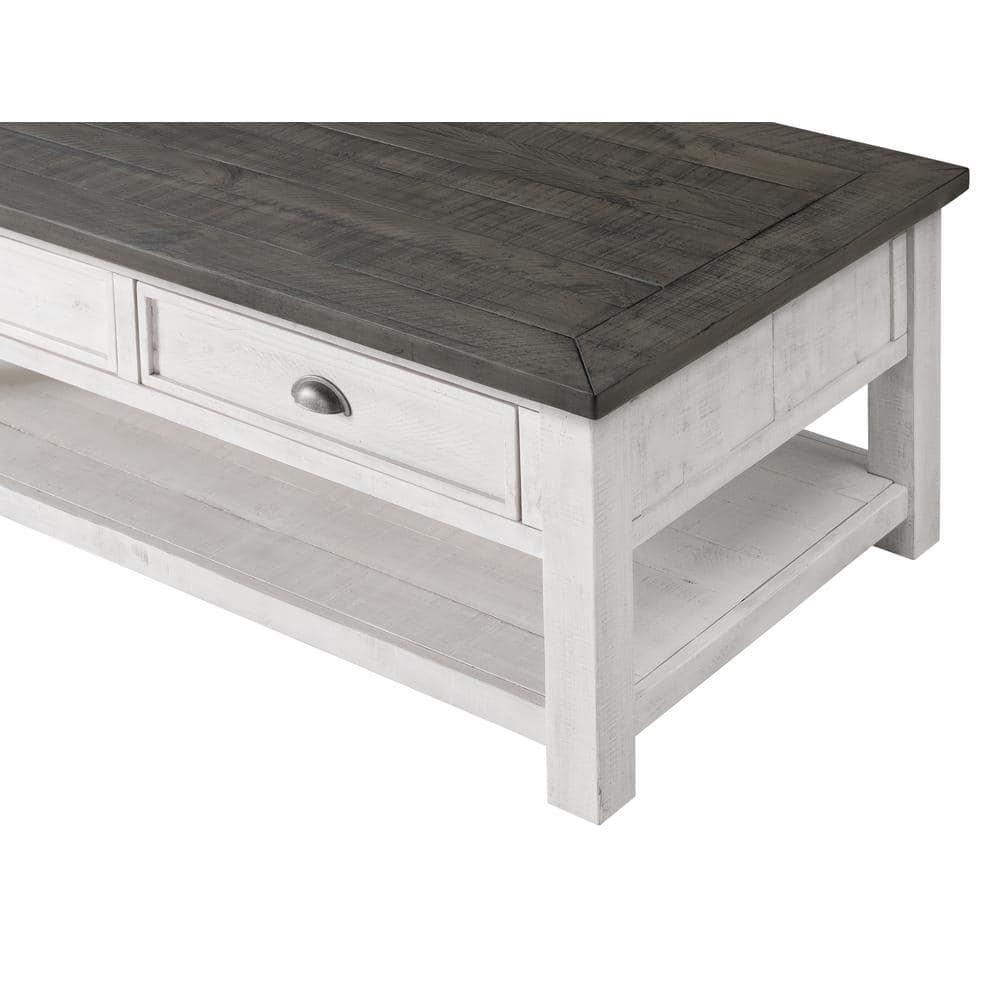 Svensson Home Monterey Solid Wood Coffee Table White with Grey Top