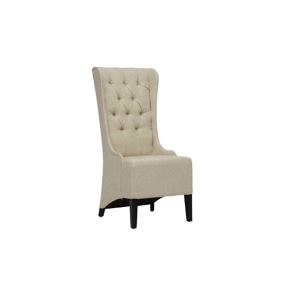 Vincent Linen Modern Accent Chair Beige - Baxton Studio