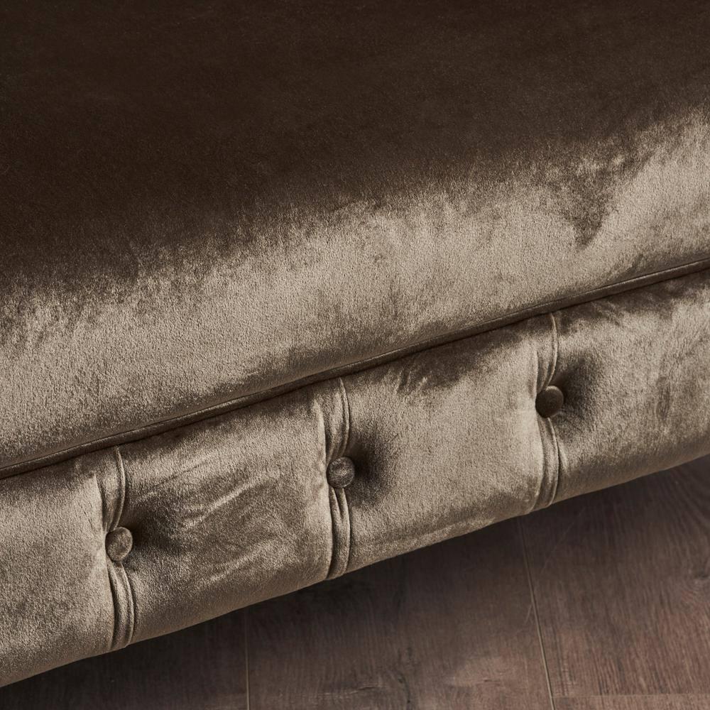 Milani 52 in. Gray/Dark Brown Velvet 2-Seat Loveseat with Nailhead Trim
