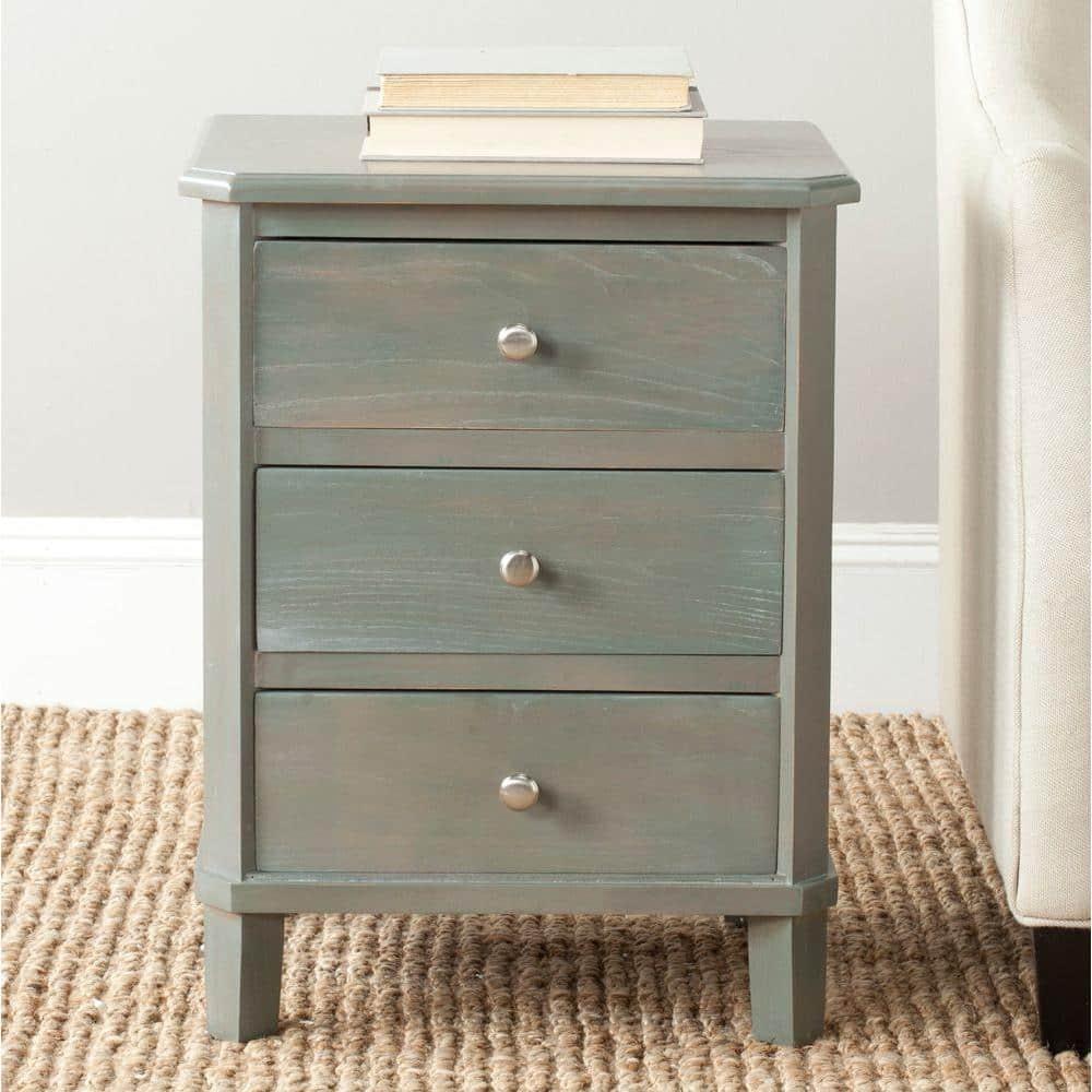 Joe Nightstand with Storage Drawers - Ash Grey - Safavieh.