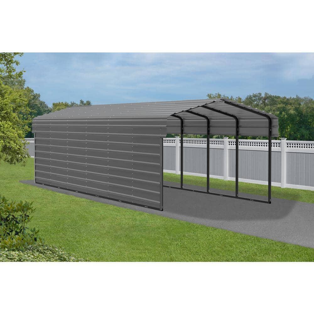 Arrow Arrow Steel Carport with 1 Side Wall Kit 10X29X7