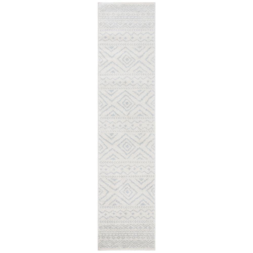 Tulum TUL267 Power Loomed Runner Rug - Ivory/Light Grey - 2'x9' - Safavieh.
