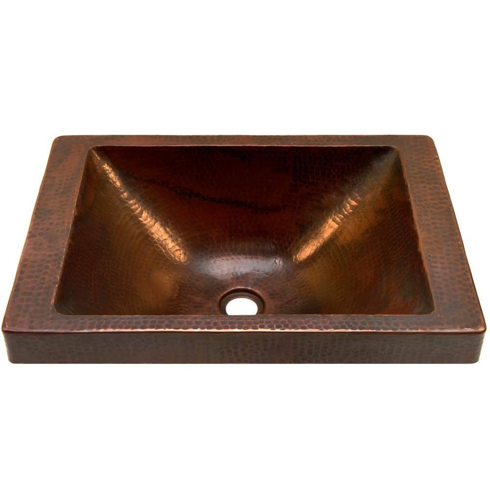 Novatto 14'' Copper Rectangular Bathroom Sink