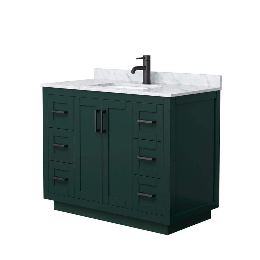 Wyndham Collection Miranda 42" Freestanding Single Bathroom Vanity with Marble Top