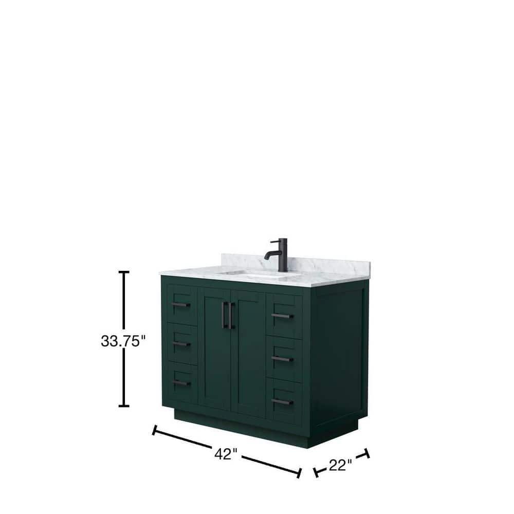 Wyndham Collection Miranda 42" Freestanding Single Bathroom Vanity with Marble Top