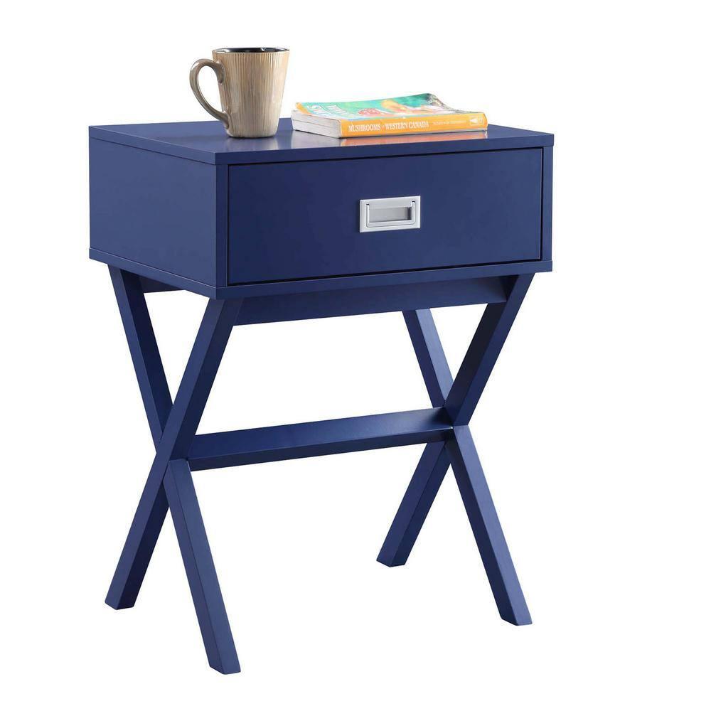 Convenience Concepts Designs2Go Landon 1 Drawer End Table, Cobalt Blue