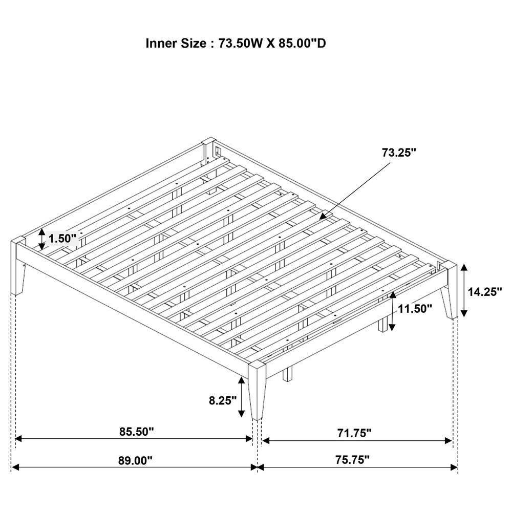 Platform Bed, Eastern King Bed, Cappuccino
