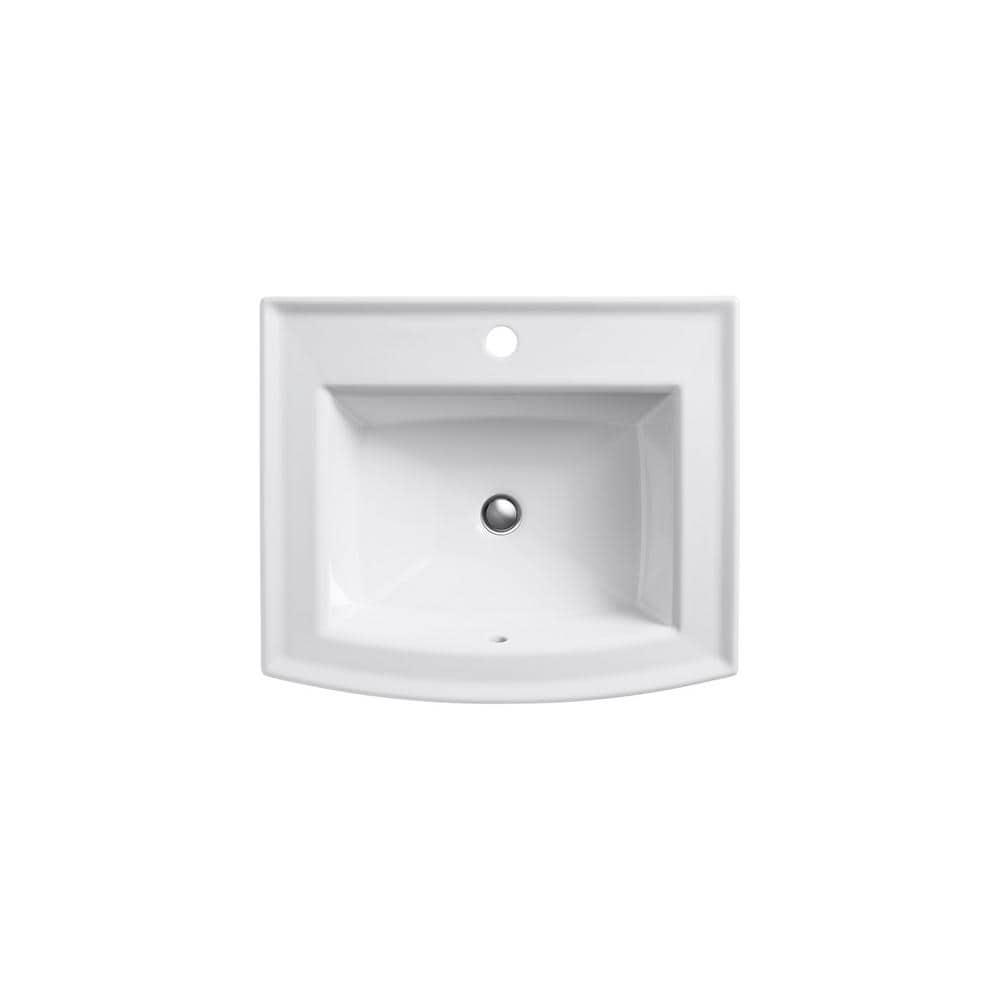 Archer® Vitreous China Rectangular Drop-In Bathroom Sink with Overflow