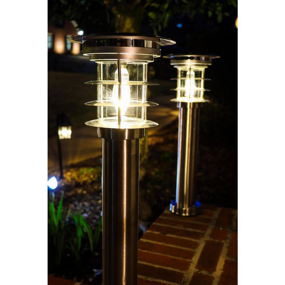 Gama Sonic Stainless Steel Solar Bollard Lamp with EZ Anchor