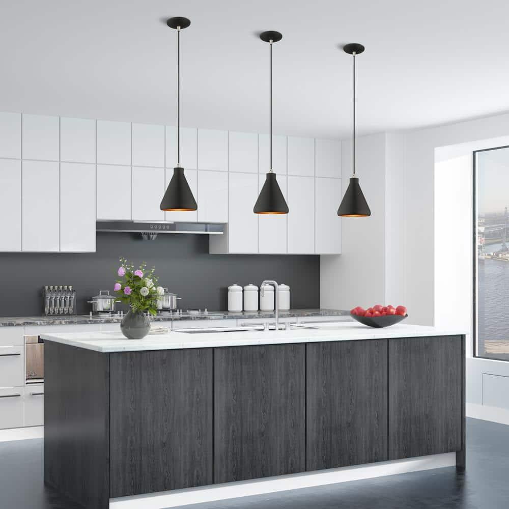 Livex Lighting Metal Shade 1 - Light Chandelier in  Black