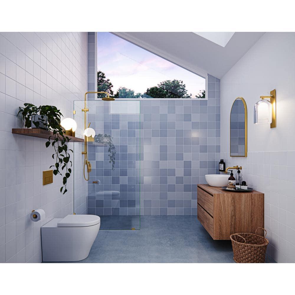 Vela 36 in. x 78 in. Fully Frameless Single Fixed Shower Panel