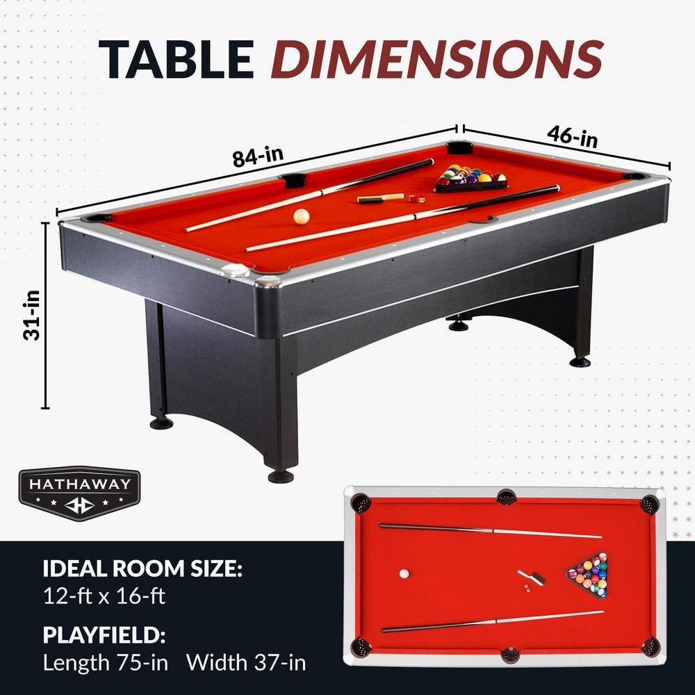 Hathaway Games Hathaway Maverick Deluxe 7 Ft Pool Table, with Ping Pong Multi Game Combo Tables for Family Recreation Game Rooms – Includes Billiard Balls, Cues, Paddles, Brush & More