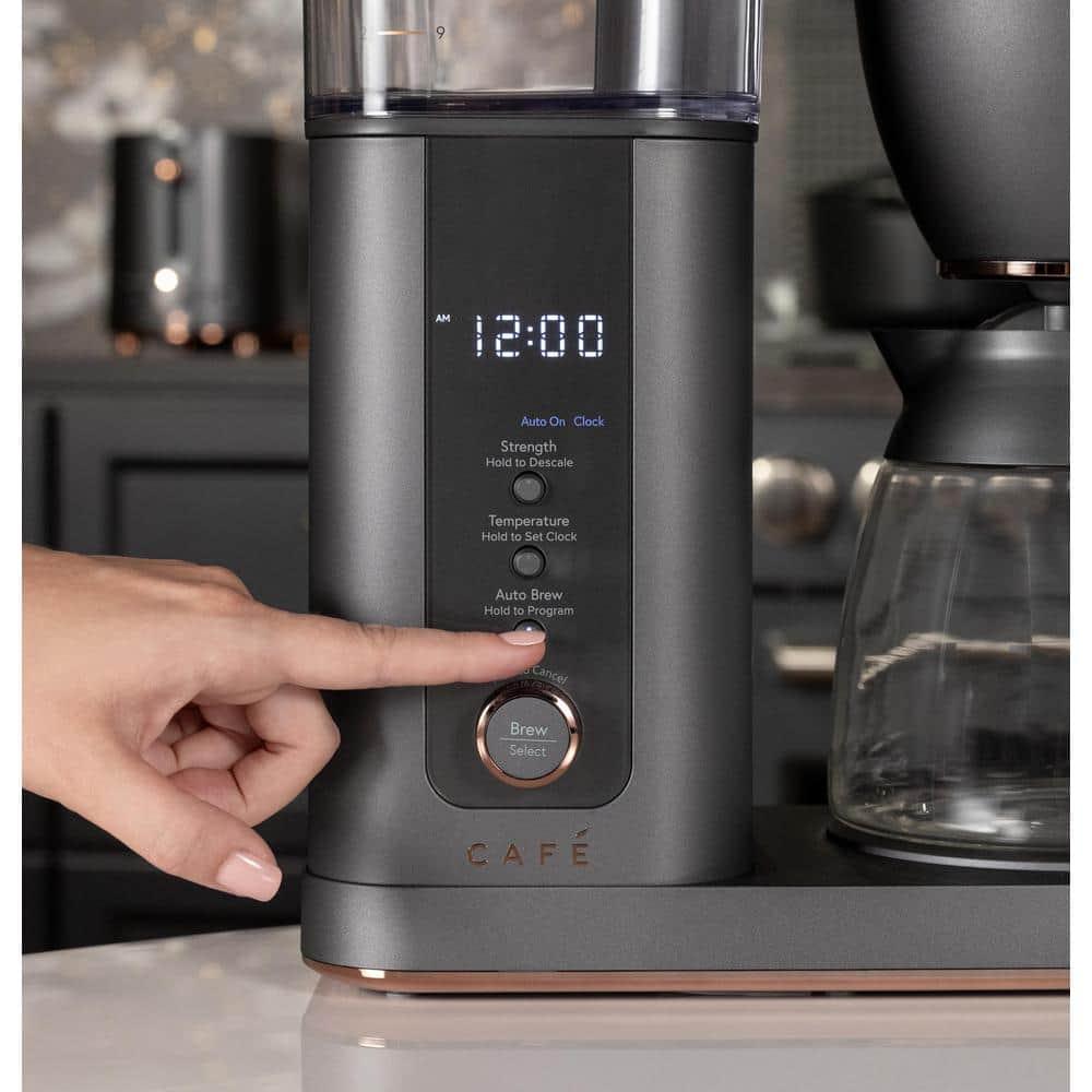 Café ™ Matte Black 10-Cup Drip Coffee Maker with Glass Carafe