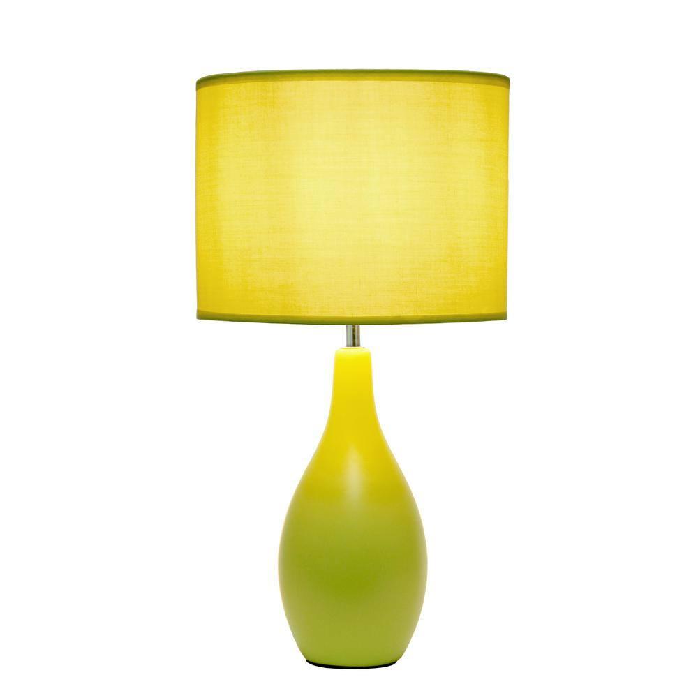 Simple Designs Oval Bowling Pin Base Ceramic Table Lamp