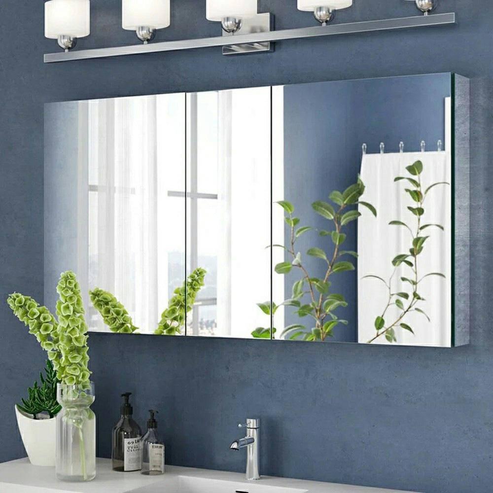 Senza Recessed/Surface Mount Rectangular Frameless Bathroom Medicine Cabinet