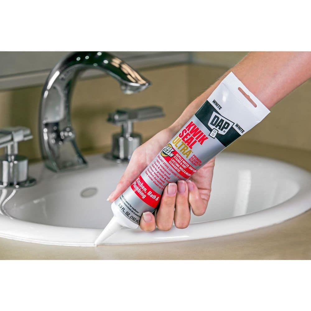 DAP Kwik Seal Ultra Clear Siliconized Acrylic Kitchen and Bath Caulk Sealant 5.5 oz