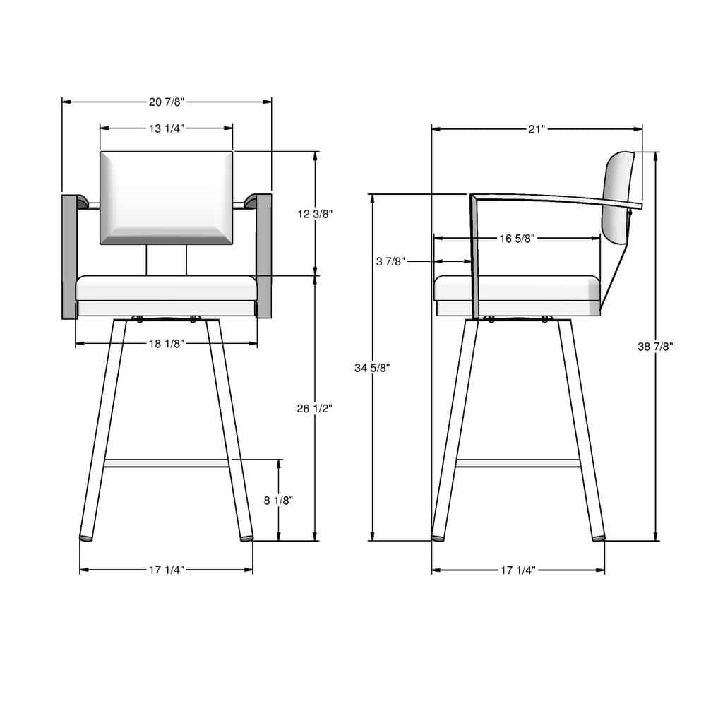 Amisco Akers 26 In. Swivel Counter Stool - Grey Polyester / Metallic Grey Metal