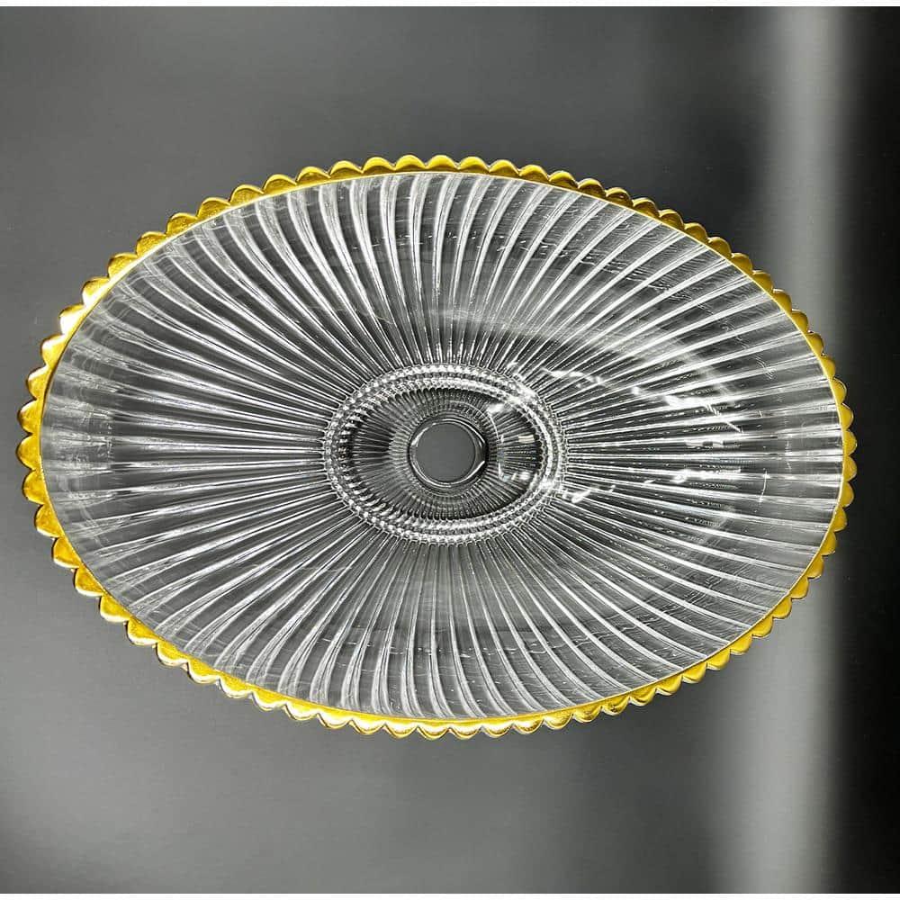 Majestic 21" Glass Oval Vessel Bathroom Sink