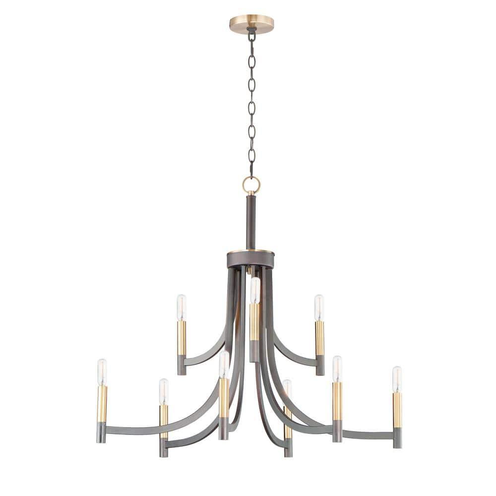 Maxim Lighting Lyndon 9 - Light Chandelier in  Bronze/Antique Brass