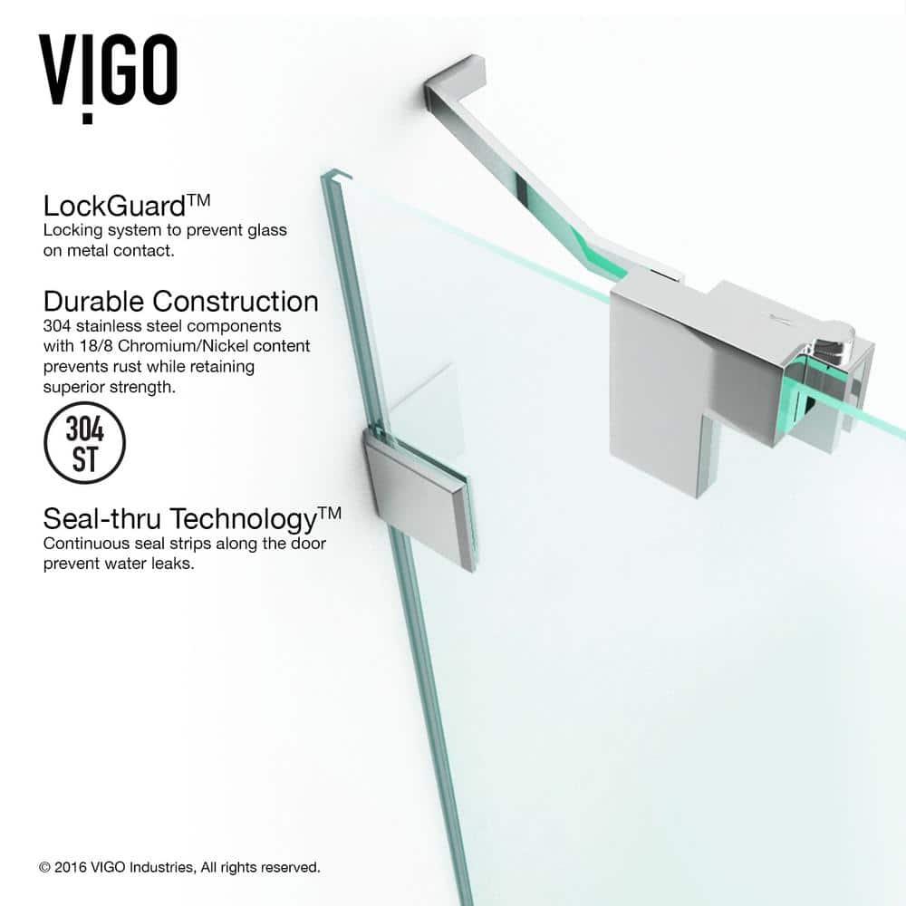 Pirouette 36-42" W x 72" H Pivot Frameless Shower Door with 3/8" Clear Glass